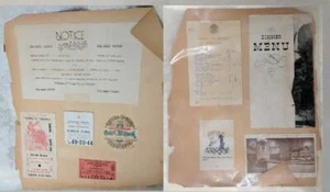 Vintage 2 Sided Travel Memories Scrapbook Page Train Menu Baggage Check +MORE * - Picture 1 of 10