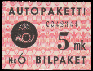 FINLAND 1949 MNH Parcel Post Auto Bus Packet Stamps 5 mk Red