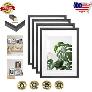 High-Quality Rustic Black 12x16 Collage Frames - Set of 4 for Displaying Love - Picture 1 of 9