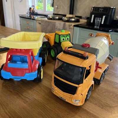 Child's Plastic JCB Toy Dumper Truck And Cement Mixer MX5000 Bundle X 3 - Image 1 of 4