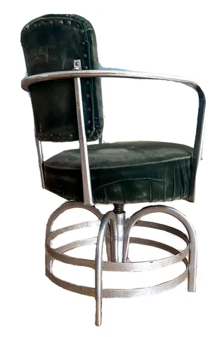 American Art Deco Machine Age Chrome Metal Desk Arm Chair Rohde Vtg Cover