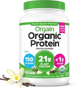 Orgain Organic Plant Based Protein Powder, Vanilla Bean, 21g Protein, 2.03 Lbs - Picture 1 of 2