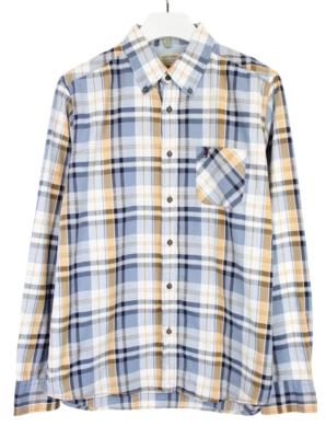 MCS Slim Fit Shirt Men's XL Linen Blend Plaid Multicolor Pocket Button Up - Image 1 of 4