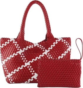 Bolso de Mano para Mujer Tejido de Cuero Vegano con Bolso sin Mano Grande de Viaje - Imagen 1 de 11