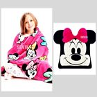 Official Disney Minnie Mouse Blanket Throw To Cushion Hooded 127x127CM New Pink
