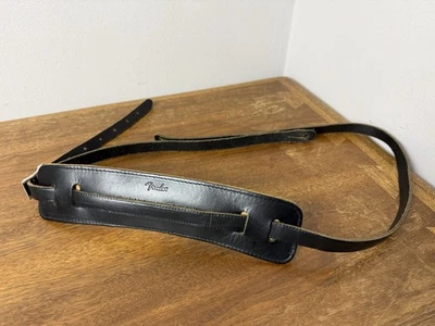 Correa de cuero negra Fender vintage años 50 60 estuche usado en excelente estado Candy Stratocaster Tele Foto 1 de 4