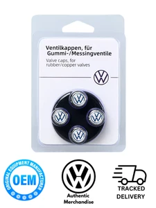 Genuine Volkswagen Tyre Valve Caps Wheel Dust Caps For Rubber/Copper Valves | UK - Picture 1 of 1