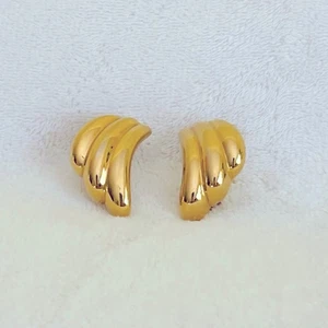 Vintage NAPIER Gold Tone Screw Back Clip-on Earrings, Statement, Chunky, Fashion - Picture 1 of 4