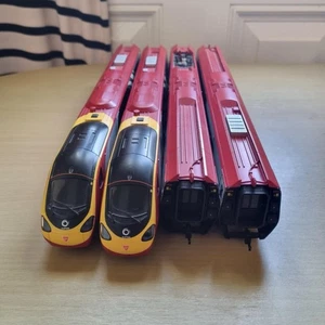 Juego de 4 coches Hornby Virgin Pendolino excelente estado de funcionamiento calibre OO sin caja - Imagen 1 de 6