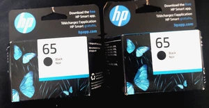 2 Pack Genuine HP 65 Black Ink Cartridge exp Feb 2027 Free Shipping New - Picture 1 of 2