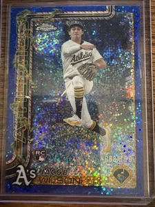 2025 Topps Holiday - Chrome Jacob Wilson #HC4 Blue Sparkle Refractor /199 (RC) - Bild 1 von 2