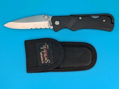 SCHRADE+ USA SW7 SWITCH IT WITH ROTATING CLIP COMBO EDGE POCKET KNIFE! - Image 1 of 4