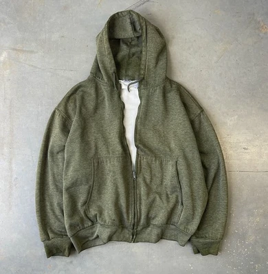 Vintage Franklin Thermal Lined Full Zip Hoodie Heavyweight Size XL Green - Image 1 of 4