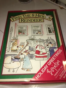 20 tarjetas y sobres Sandra Boynton humor reno vacaciones feliz Navidad - Imagen 1 de 3