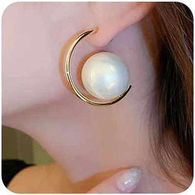 Pendientes de perlas para mujer colgantes grandes pendientes de perlas joyería de moda para hal Foto 1 de 4