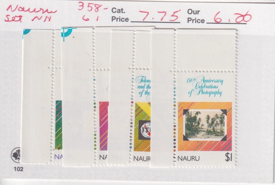 Juego de aniversarios y eventos Nauru Scott 358-361 MNH 1989 Foto 1 de 1