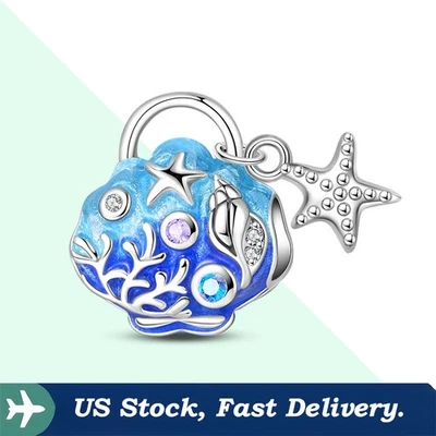 KUNSIR 925 Sterling Silver Sea Shell Starfish Bead Charm for European Bracelet - Image 1 of 4