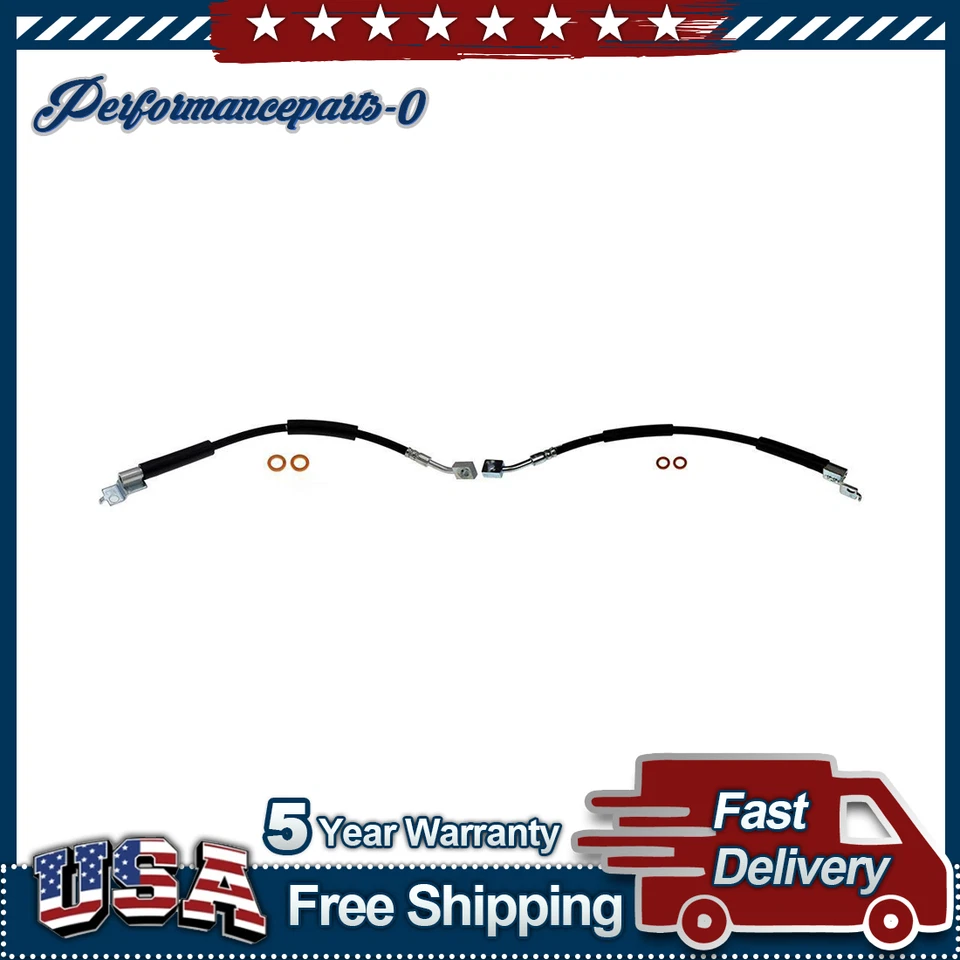 Kit dianteiro mangueira de freio hidráulico primeira parada 2 peças para Jeep Comanche 4.0L 1990-1992 - Imagem 1 de 4