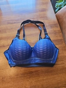 VICTORIA SPORT Blue Racerback Padded Sports Bra Size 36C - Picture 1 of 2