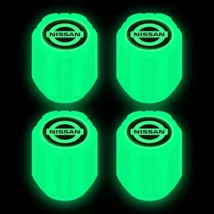 4PCS Fluorescent Car Tire Valve Caps Luminous Tire Valve Stem Cap for Nissan - Picture 1 of 4