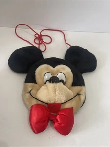 Vintage 80er Jahre Mickey Mouse Plüsch Handtasche Geldbeutel Disney Pals  - Bild 1 von 8