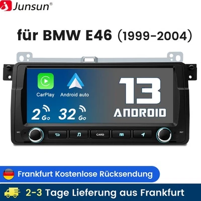 8"2+32GB Carplay Android13 Autoradio Für BMW E46 3er 1998-2006 GPS Navi RDS DAB+ - Bild 1 von 4