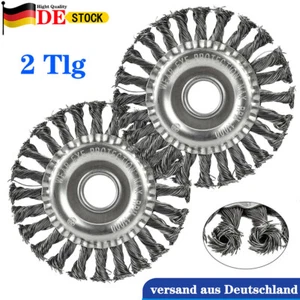 2PCS STAHLBÜRSTE DRAHTBÜRSTE Ø125MM GEZOPFT-KEGELBÜRSTE FÜR-FLEX WINKELSCHLEIFER - Bild 1 von 10