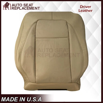2007 - 2010 Jaguar XK-R Tan Perforated LEATHER Driver Lean Back Seat Cover - Image 1 of 4