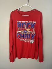Vintage Long Sleeve T Shirt Men's Size XL Graphic T Red Rock Chalk Kansas 2018