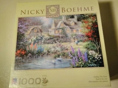 A BEAUTIFUL SURE-LOX 1000pc PUZZLE "FEEDING THE GEESE" by NICKY BOEHME @ 2010  Foto 1 de 4