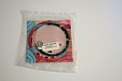 Brazalete Brazalete Alex and Ani Cuentas Luz de Estrellas Expandible Bosque Verde Plata Nuevo con Etiquetas Foto 1 de 3