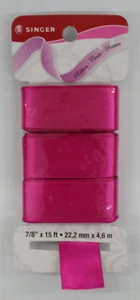 Singer Solid Satin Ribbon - 7/8-Inch by 15-Feet - Pink - Lot of 2 - Picture 1 of 1