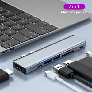 7 in 1 USB C Type C Hub Adapter 40 Gbps for MacBook Pro Apple Docking Station - Bild 1 von 8