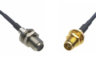 F Jack Coax RG6 to SMA Female nut RF 0.5~15FT Cable For Ham Radio TV GPS Antenna - Image 1 of 3