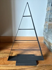 Crate & Barrel Black Zinc Ornament Tree Display Hanger 16” x 11” Christmas Decor - Picture 1 of 4