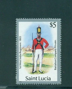 Rifle St Lucia 1985 $5 Private Battalion Company 1st West India 1803 SG 810 MNH - Imagen 1 de 1
