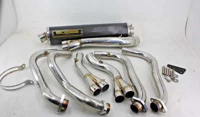 2005 2006 SUZUKI GSXR1000 COMPLETE STAINLESS EXHAUST WITH CARBON FIBER MUFFLER - Image 1 of 4