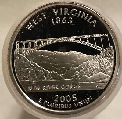 2005 S State Quarter West Virginia Roll Gem Cameo Clad Proof 40 Coin Proof Sets - Image 1 of 3