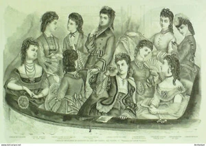Gravure de mode La Mode illustrée 1875 (maison Fladry) - Picture 1 of 1