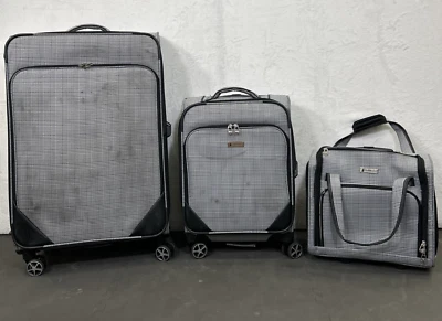 Juego de 3 maletas giratorias expandibles London Fog Oxford III 25" 28" 19" 15" Chrty Foto 1 de 4