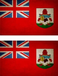 2x Sticker Flag Vintage Chic Distressed Bm Bermuda - Picture 1 of 1