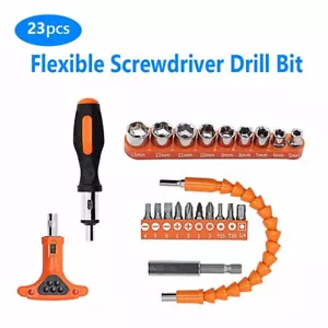 23-Piece Flexible Screwdriver Drill Bit Set With Hex Shank Screwdriver Bit Kit - Picture 1 of 6