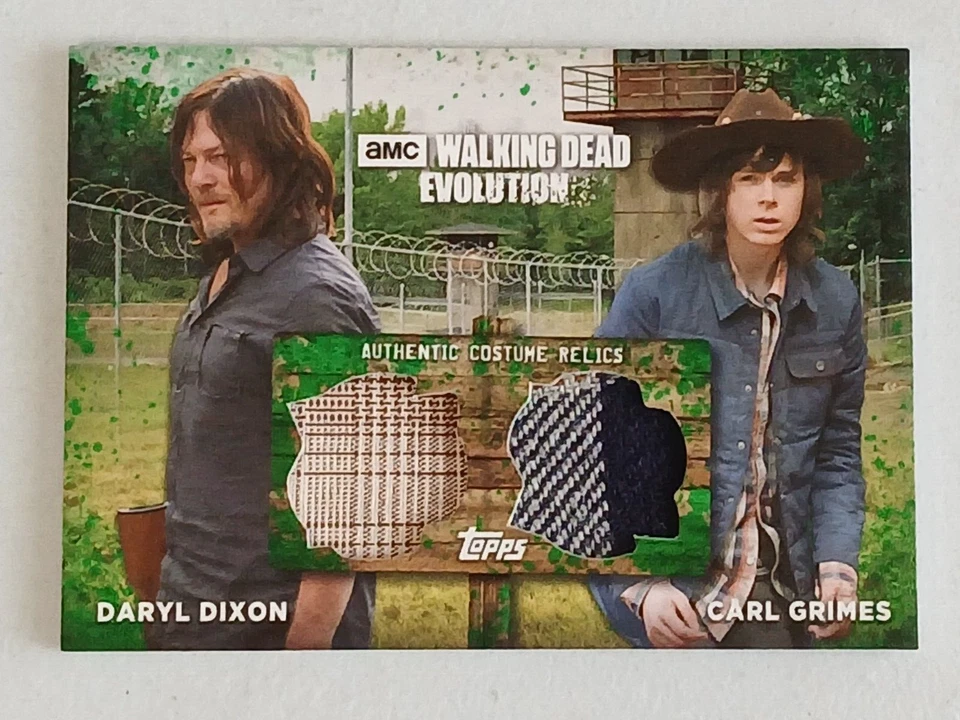 DARYL DIXON & CARL GRIMES Dual Relic Card 2017 Walking Dead Evolution 24/25 - Image 1 of 3