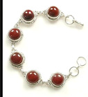 Lab Created Ruby 925 Silver Bracelet & Gift Bag
