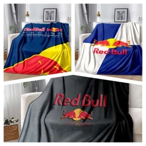 Red Bull Plaid Blanket Red Bull Soft Comfortable Bedding Sofa Decoration - Picture 1 of 36