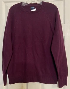 Suéter tejido cuello redondo granate J Crew para hombre talla L nuevo con etiquetas - Imagen 1 de 4