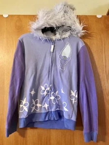 DREAMWORKS TROLLS GUY DIAMOND GIRLS JACKET WITH FURRY HOOD SIZE: LARGE 10-12 - Picture 1 of 9