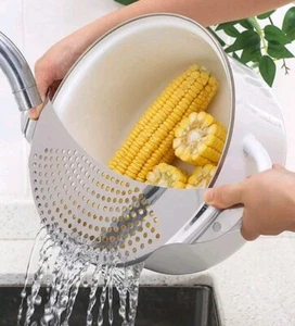 1pc Stainless Steel Pot Strainer Spaghetti Pasta Filter Drainer - Picture 1 of 3