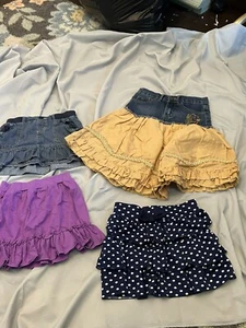 Girl's Size 6/6X Skirts Navy Polka Dot Purple Denim Lot 4 Skirts K3 - Picture 1 of 5