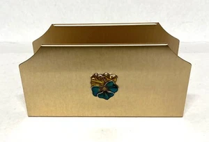 De Colección Acero Latón Cepillado Sobre Correo Carta Escritorio Soporte 6" x 3" x 2 1/2" - Imagen 1 de 5